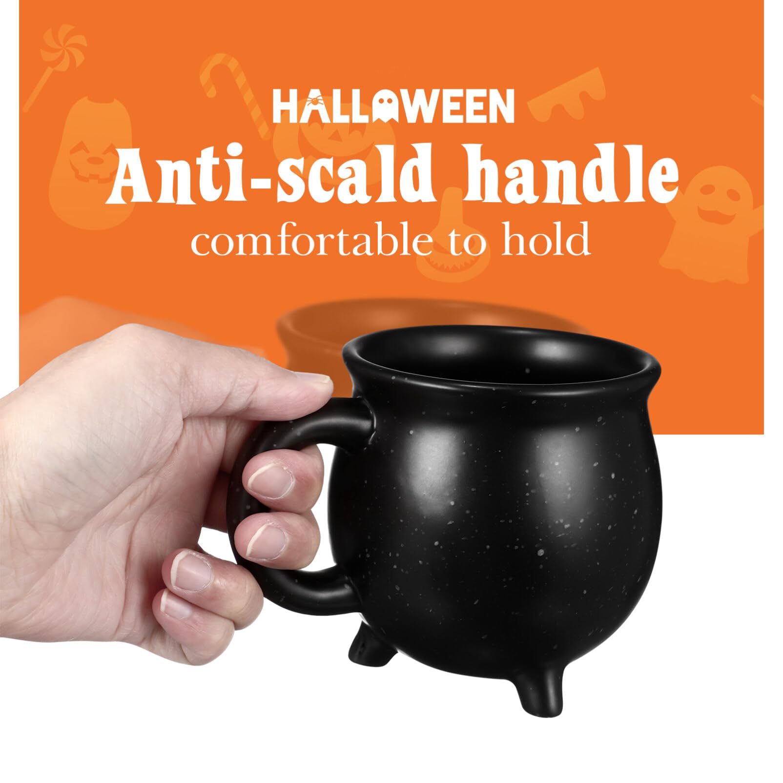 Luxshiny Tazze di Caffè Porcellana Tazza Halloween Calderone Tazze in Ceramica per Il Latte Nero Tazza Strega Halloween Adatto per Il Partito Banchetto Cosplay(450ml)
