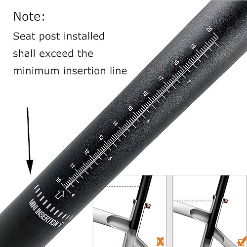 Miniatura 7 de Thinvik Tija de asiento de bicicleta de 13.780 in 25.427.228.630.430.831.61.252 in ajustable con clip de fijación, repuesto de tija de sillín de
