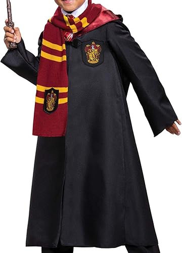 Miniatura 6 de Harry Potter - Conjunto de disfraz oficial del mundo mágico con bata, bufanda, corbata y varita, talla S (4-6)