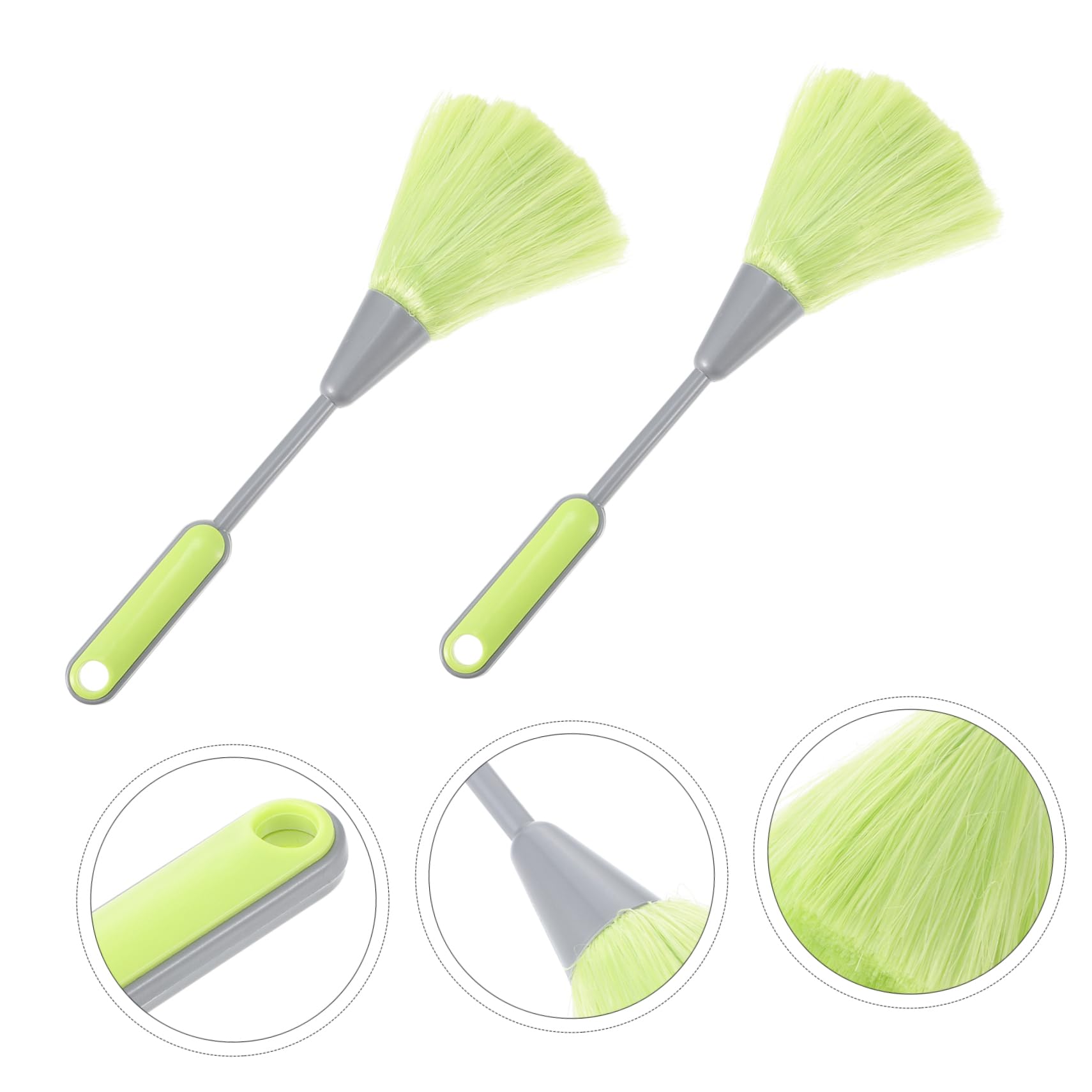 BEBEMOKO 2pcs Keyboard Brush for Cleaning Air Duster for Desktop Fiber Metal Material Easy to Use for Home Office