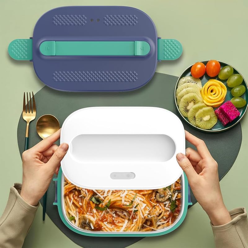 Contenitore per il pranzo elettrico, 80 W, 3 in 1, portatile, riscaldato, in acciaio inox, 12 V/24 V/220 V, per auto, camion, ufficio