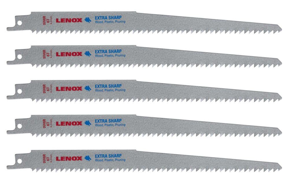Lenox 121029 W6R 6 TPI hoja de sierra para madera y plástico de corte, 9 "