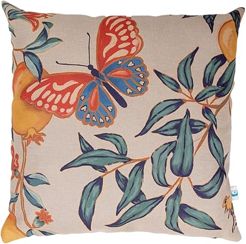 Flora Bright - Funda de cojín decorativa de 18 x 18 pulgadas, poliéster suave con textura de lino.