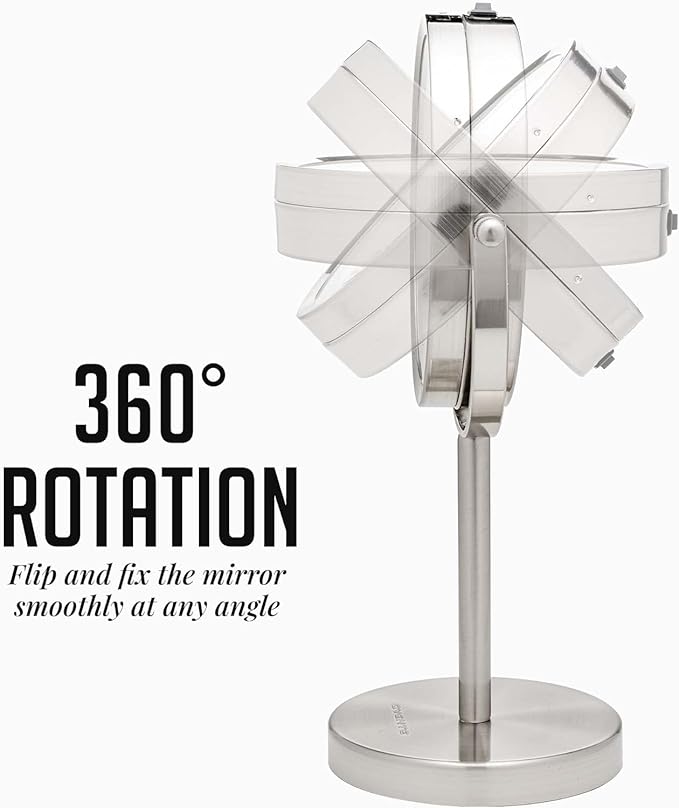 Espejo de Maquillaje OVENTE con Luz LED, 6", 1X/7X Aumento, Redondo miniatura 5