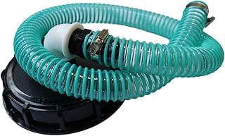 IBC Lid with Hose, 155mm / 6.1in IBC Tote Tank Lid Cover Kit, Rain Water Tank Outlet Tap with Gasket for Rainwater Tank IBC Garden Irrigation