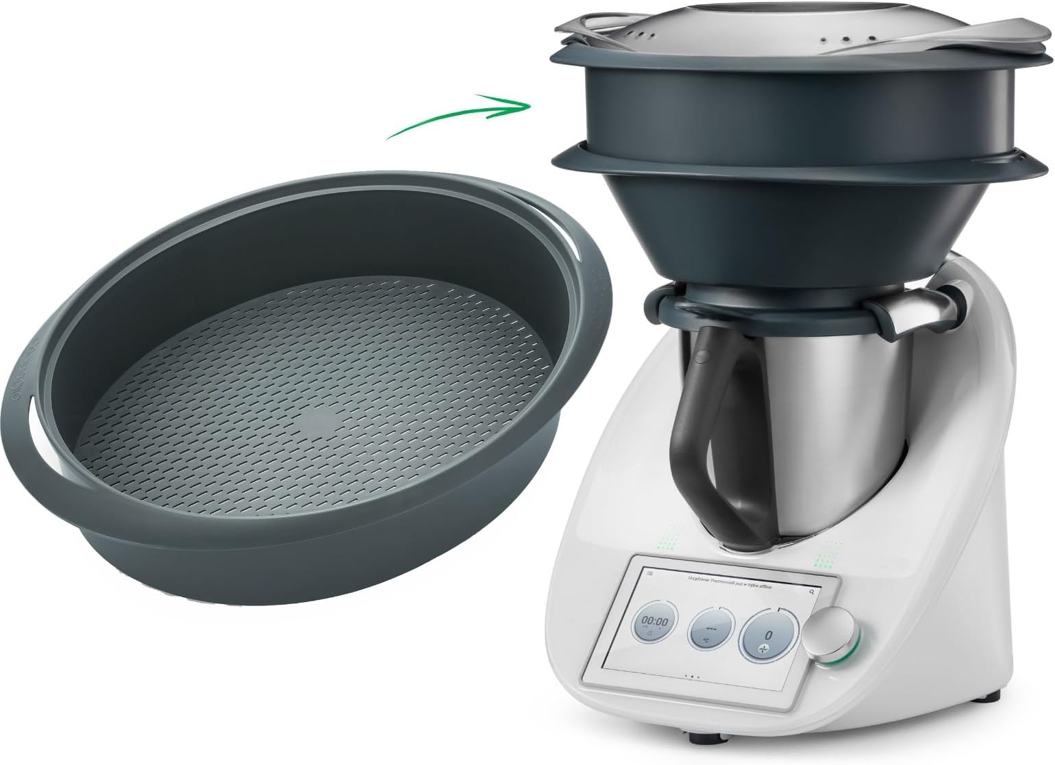 SteamLEVEL Varoma for Thermomix Vorwerk TM6 TM5 TM31 - Kitchen Accessories for Thermomix - Expands Cooking Surface