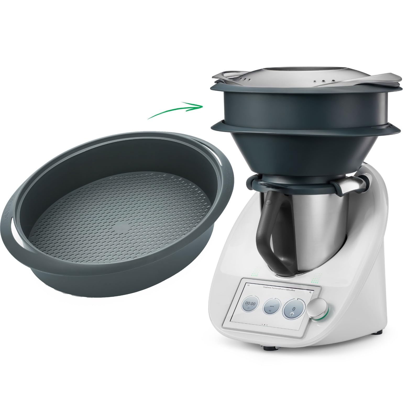 Insert Varoma pour Thermomix TM6/TM5/TM31, accessoire Thermomix sans BPA | Accessoire de cuisson à la vapeur pour augmenter la surface de cuisson, compatible avec le lave-vaisselle, fabriqué dans l’UE