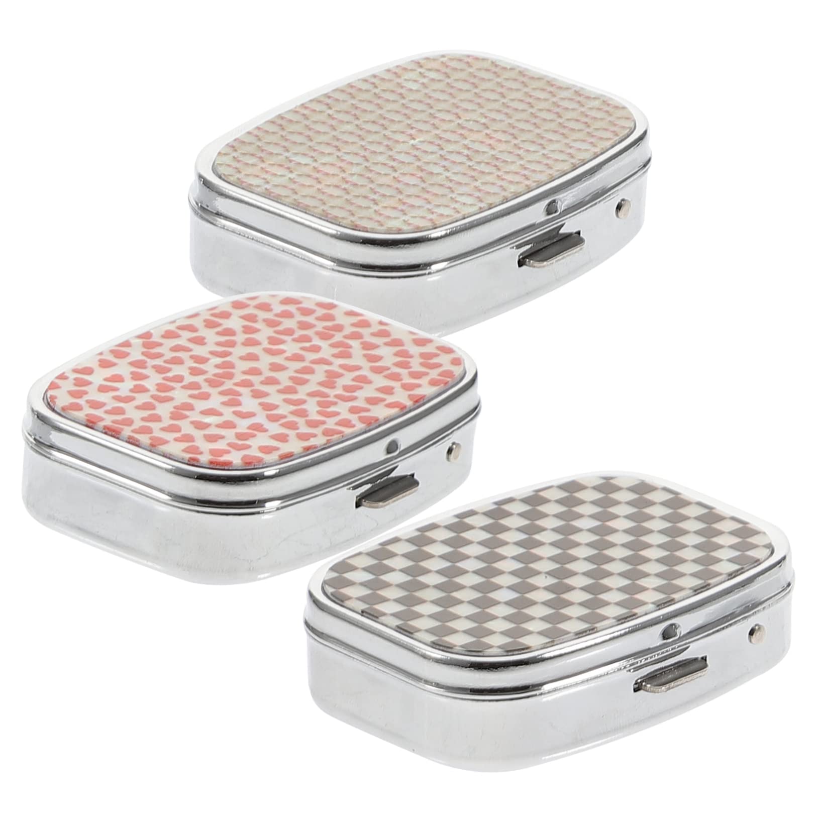 Healeved Lot De 3 Piluliers Portables En Métal À 2 Compartiments Boîte De Rangement Pour Organiseur Hebdomadaire Étanche 3 Pièces X 3