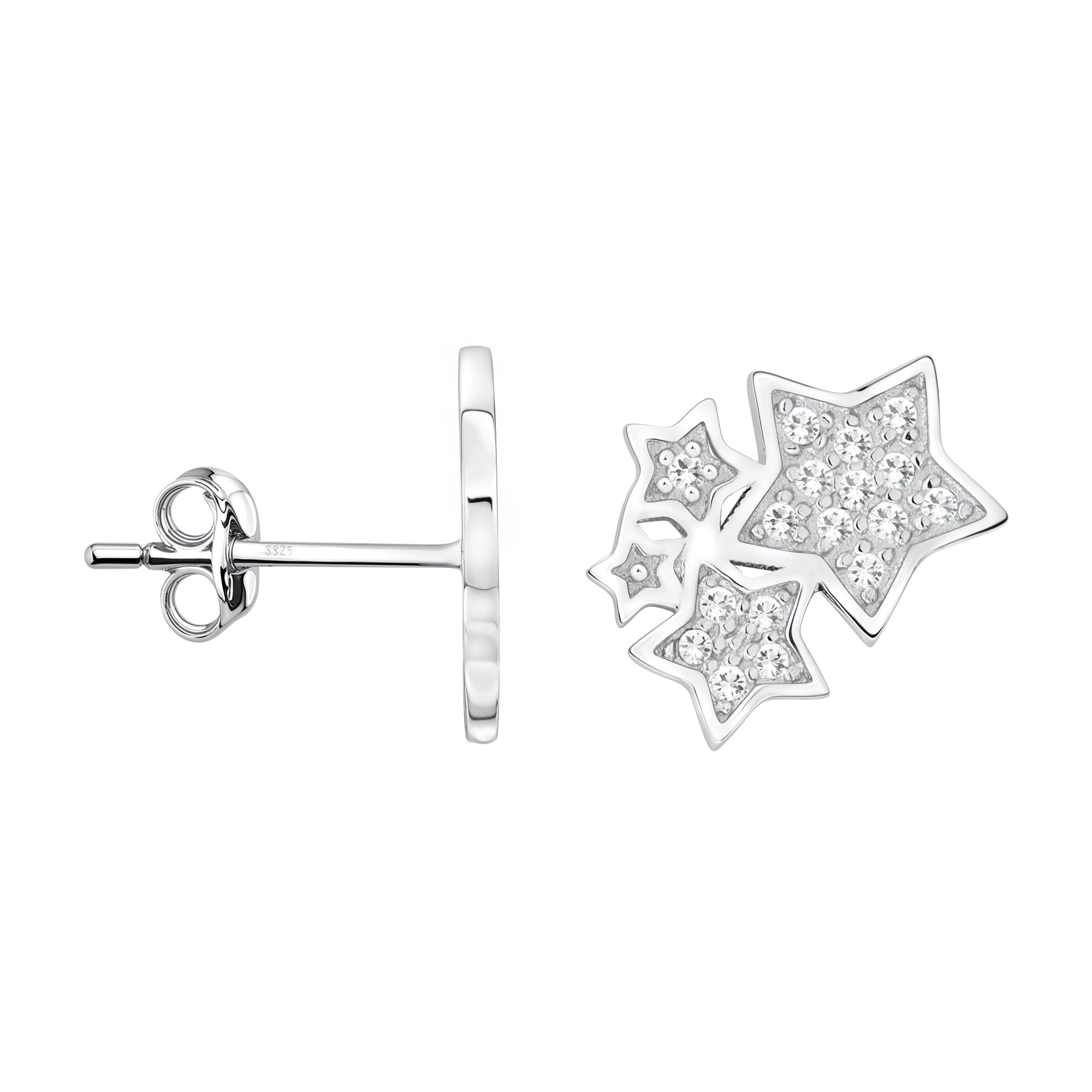 SOFIA MILANI - Damen Ohrringe 925 Silber - mit Zirkonia Steinen - Stern Ohrstecker - 20834