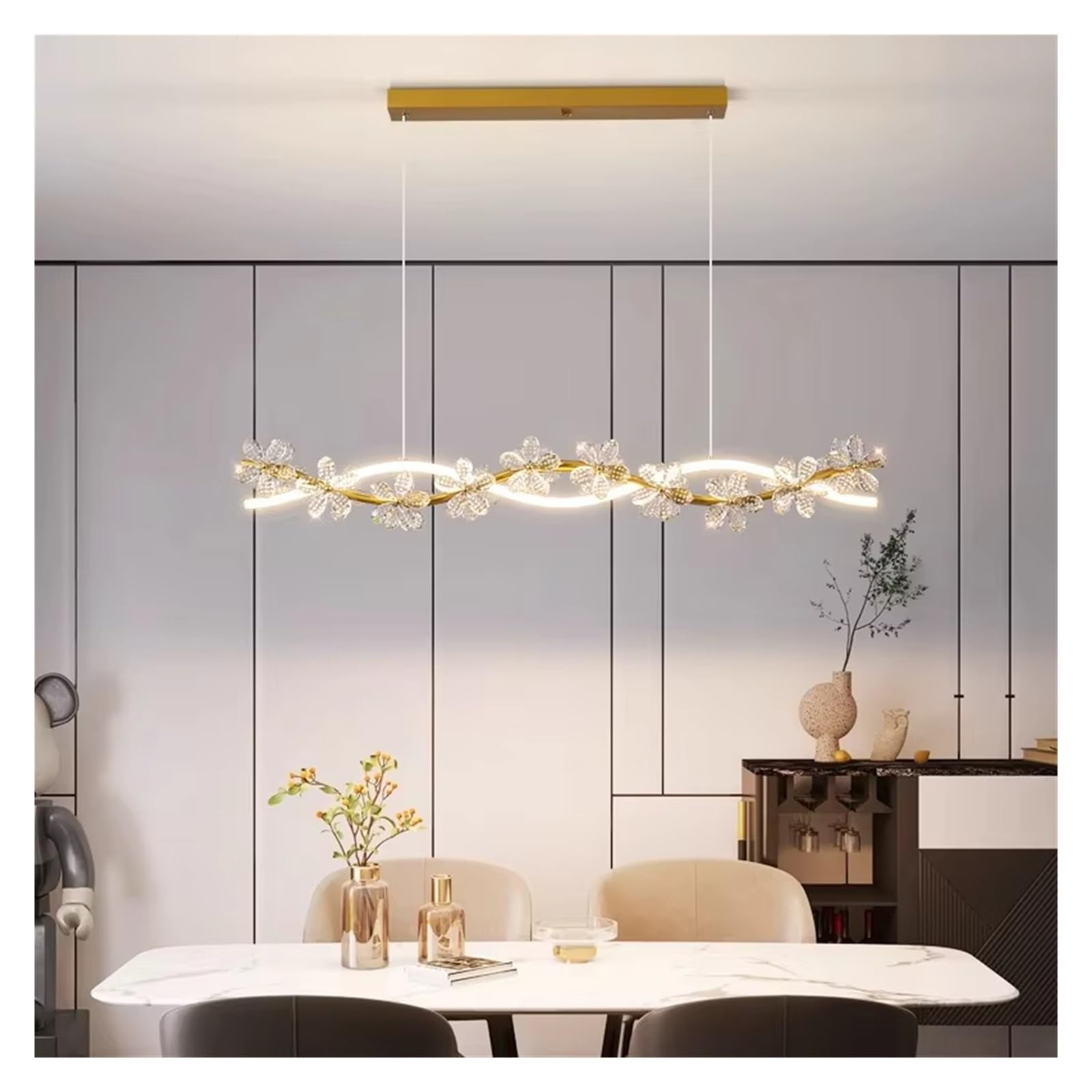 Kryształowa nowoczesna lampa LED do salonu jadalni lampa wisząca oświetlenie wewnętrzne/kolor/100 cm