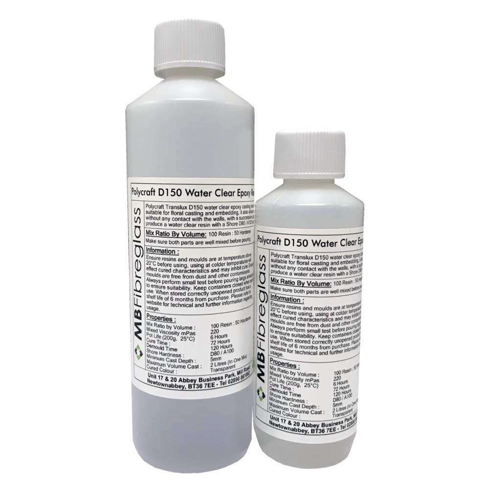Polycraft Translux D150 Water Simulation Epoxy Casting Resin System - 500ml Rigid Kit