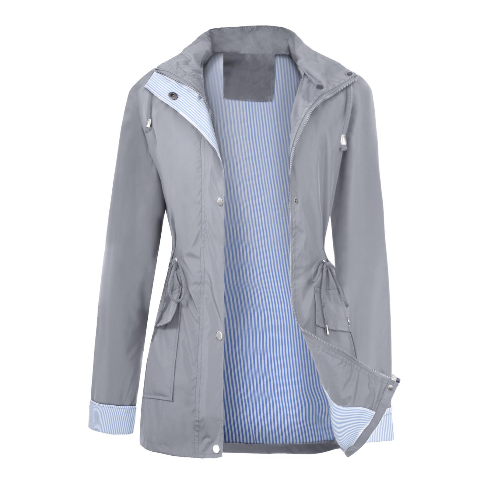 Chaqueta Impermeable para Mujer con Capucha y lluvia Larga con Capucha Gabardina Ligera a Prueba de Viento Chaqueta de lluvia para Mujer para Adultos