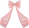 Pink Bow Decor Large Bows with Giant Ribbon for Coquette Room Decor, Birthday Party Wedding Christmas Backdrop Wall Decorations 59x19 Inch