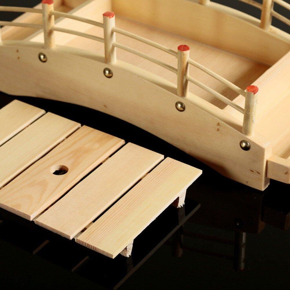 Pont en Arc en Bois Plateau De Service De Bateau À Sushi Assiettes De Service À Sushi Sashimi Plateau À Sushi Japonais Assiette D'apéritif pour Cuisine À Domicile Restaurant