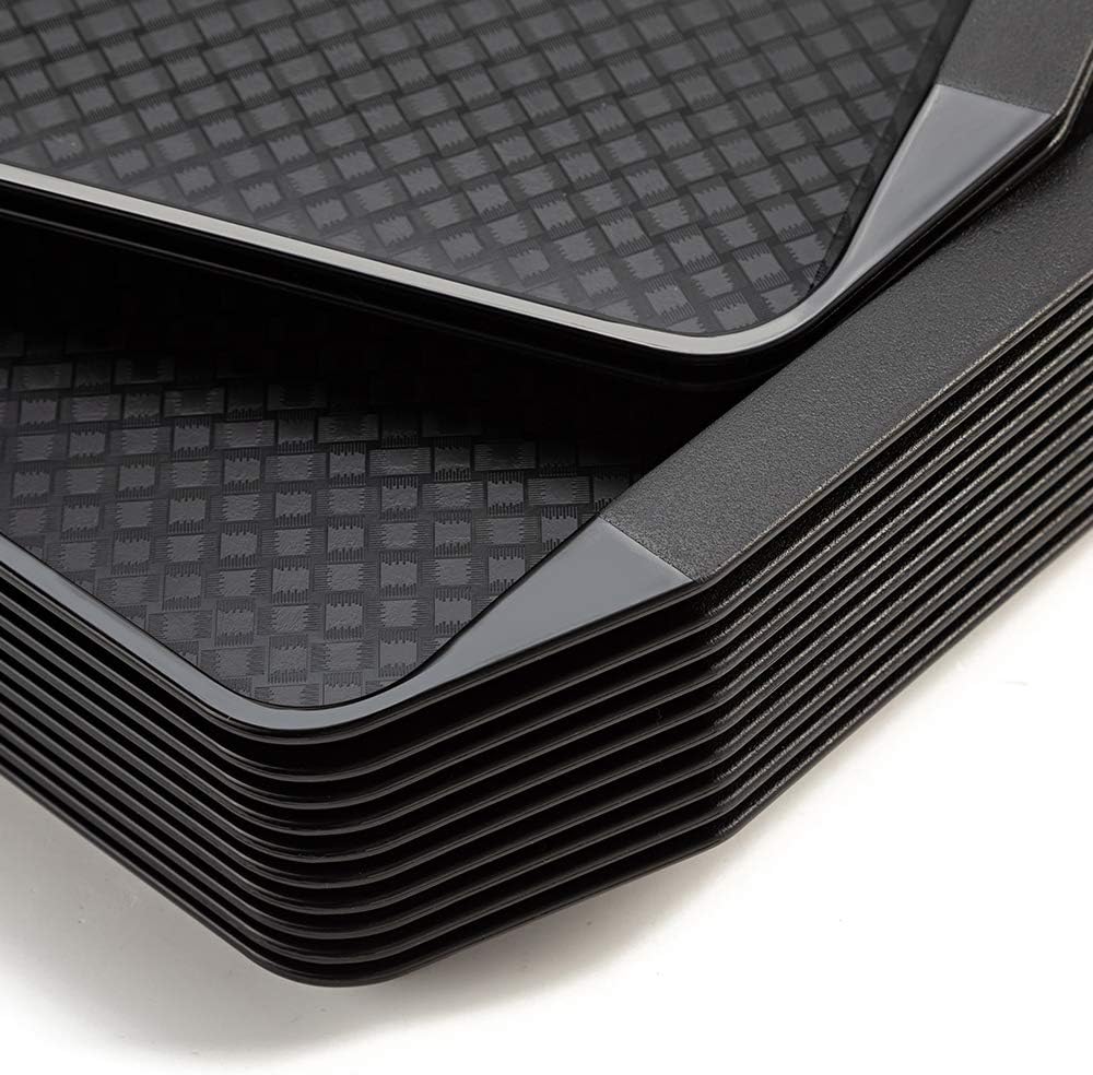 Plastic Fast Food Serving Tray,16.95 by 11.82-Inch,Set of 12 (Black) - Image 2