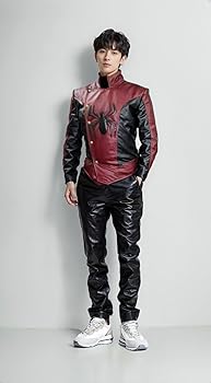 ま*ん様 WTAPS 09aw SPIDEY JACKET LEATHER LA Spiderman Homecoming's Tom Holland Jacket with 100% Real Leather