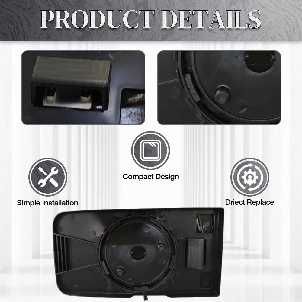 Riloer Exterior Side Mirror Glass, 1 PC Upper Side Door Heated Mirror Replacement, Compatible with International LT625 2018-2025 (Left or Right)