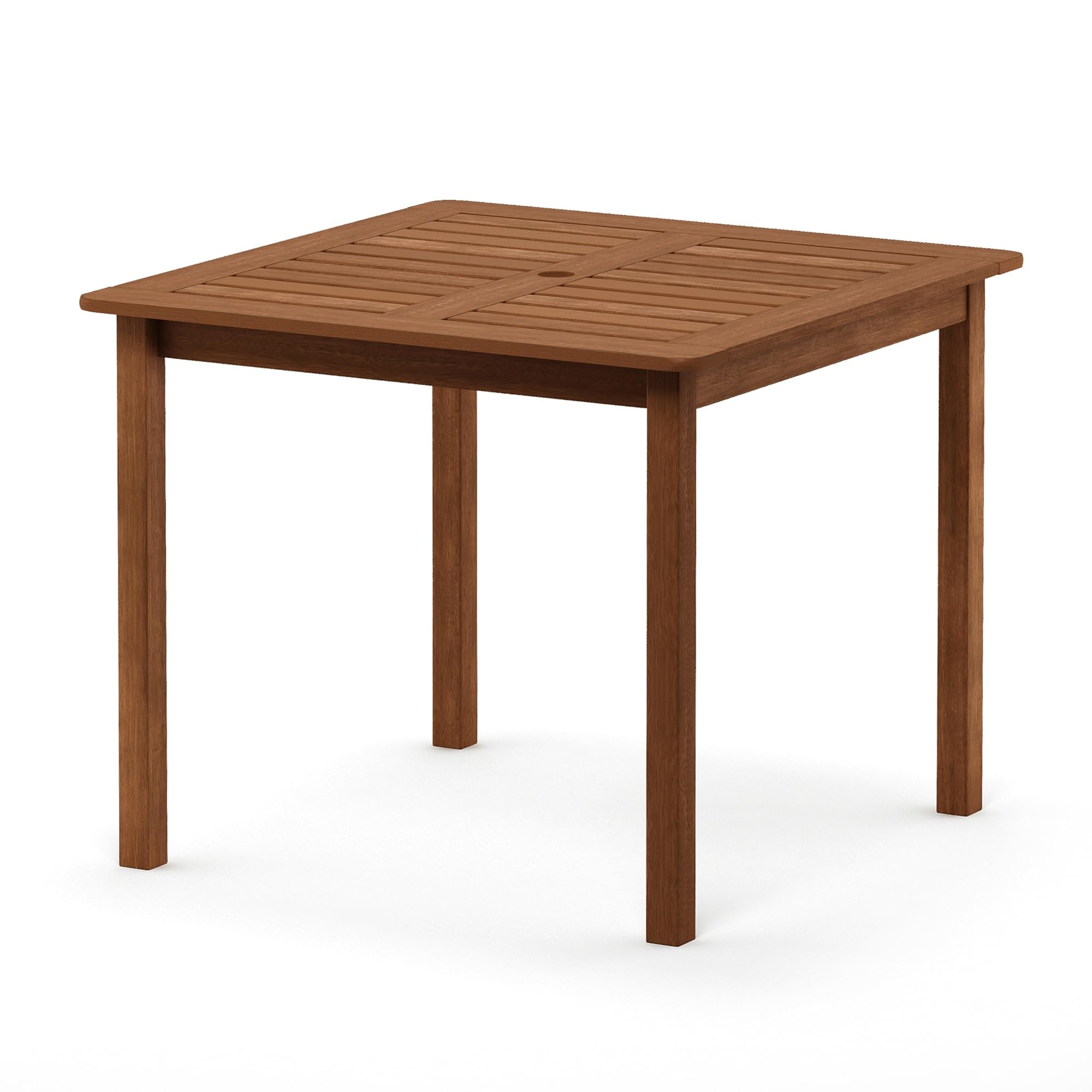 Furinno TIOMAN Table de Salle à Manger carrée en Bois Dur Massif pour Jardin, terrasse, Balcon, Finition Teck huilé, Bois Clair