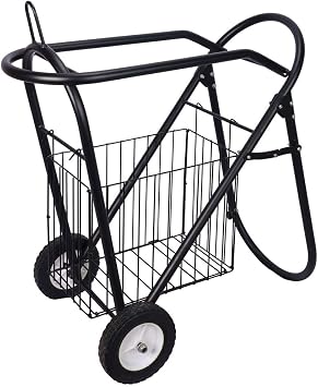 EASY-UP Saddle Caddy Wheeler | Easy Transportation | Heavy-Duty Construction | Removable Grooming Basket | Folds Flat for Storage | Color Black