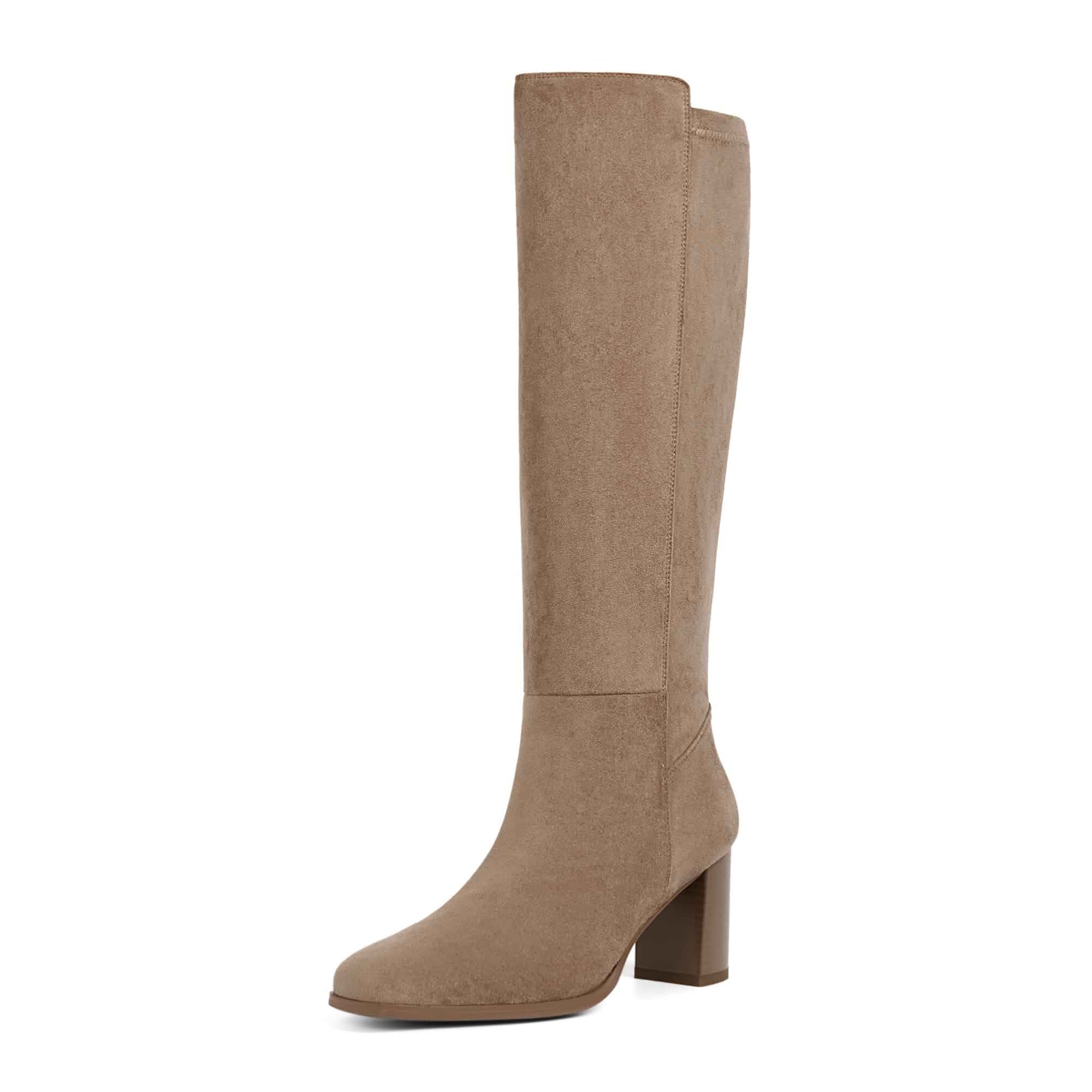 Modatope Stretchy Knee High Boots for Women Square Toe Chunky Long Boots 2.8 inch Block Heel Tall Boots, 2026 Trendy Fall Boots, Warm and Comfortable