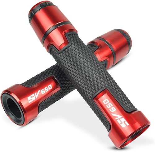 Miniatura 6 de Juego de extremos de agarre para manillar de motocicleta de 0.866 in 78 "para S.uzuki SV650 SV 650 SV650X SV650S Vstrom DL650 DL1000 (rojo)