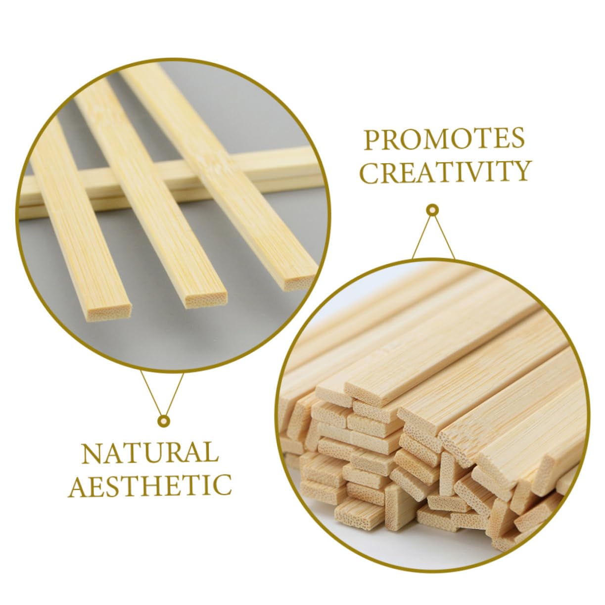 Anneome 50 Stck Bambus Stbe zum Basteln Stockdekor fr Selbstgemacht  Handwerk Vielseitiges Material Frdert Kreativitt Beige Farbe fr Mehrere  ...