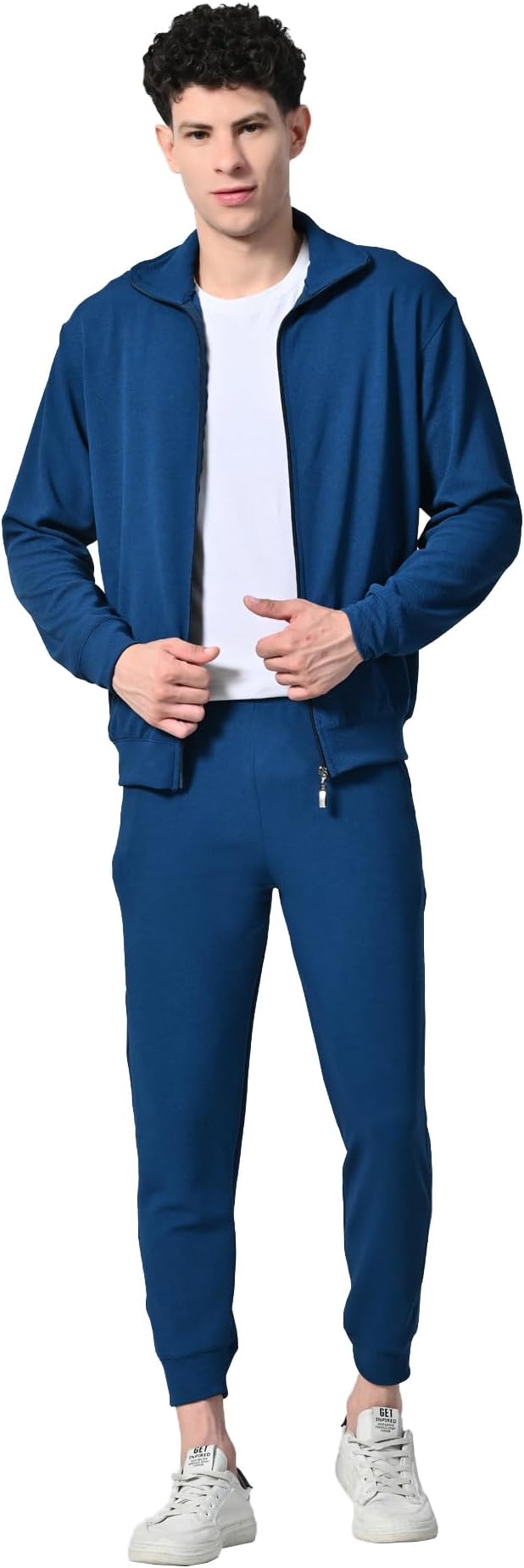 Men Solid Stylish Zipper Open Full Sleeve Tracksuits (Pack of 1)