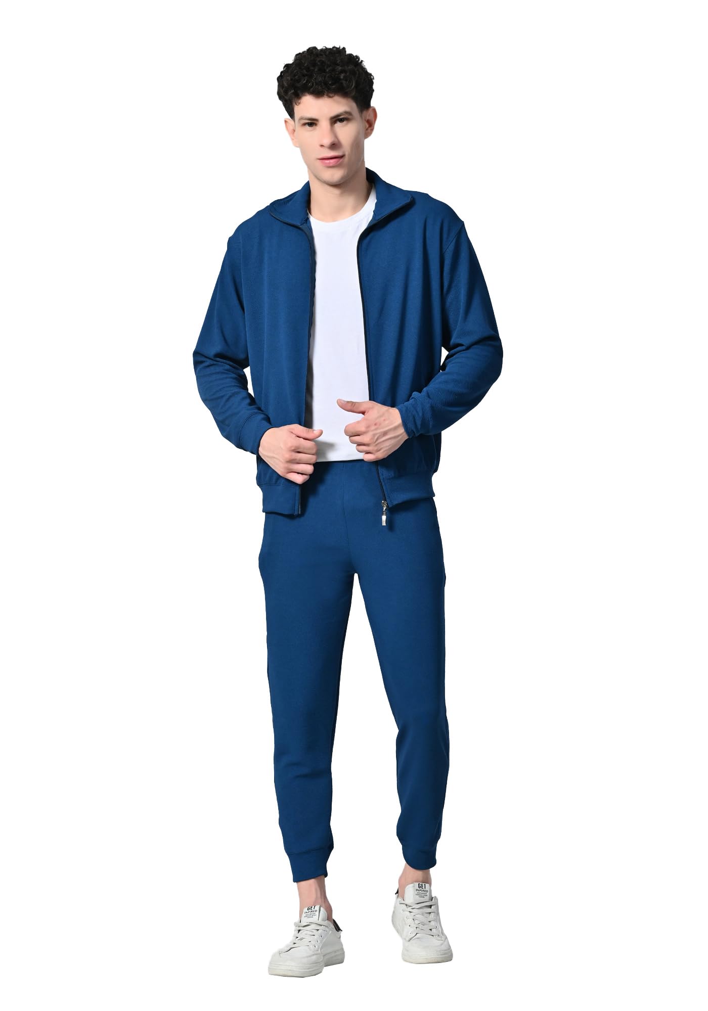 Men Solid Stylish Zipper Open Full Sleeve Tracksuits (Pack of 1)