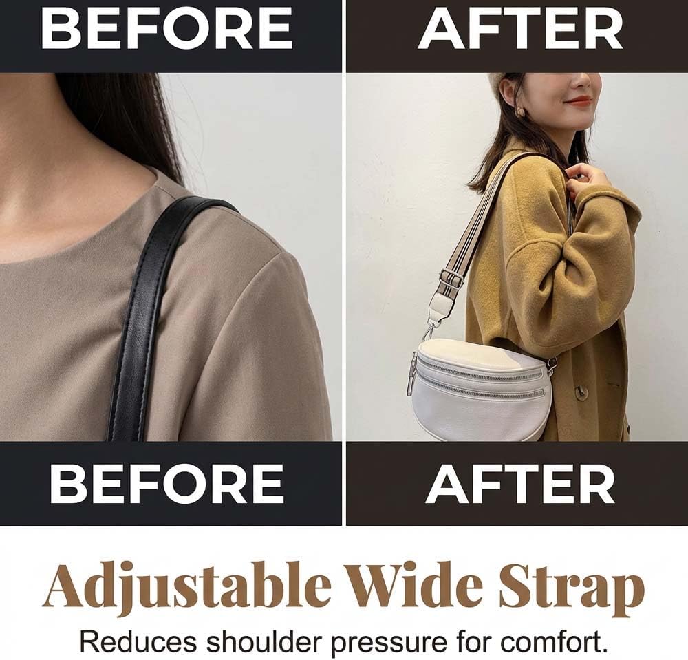 Crossbody Bags For Women, Fashion Waist Packs, Belt Bags Fanny Packs for Girls, Fanny Packs for Women Cross Body, Large Capacity (Black)