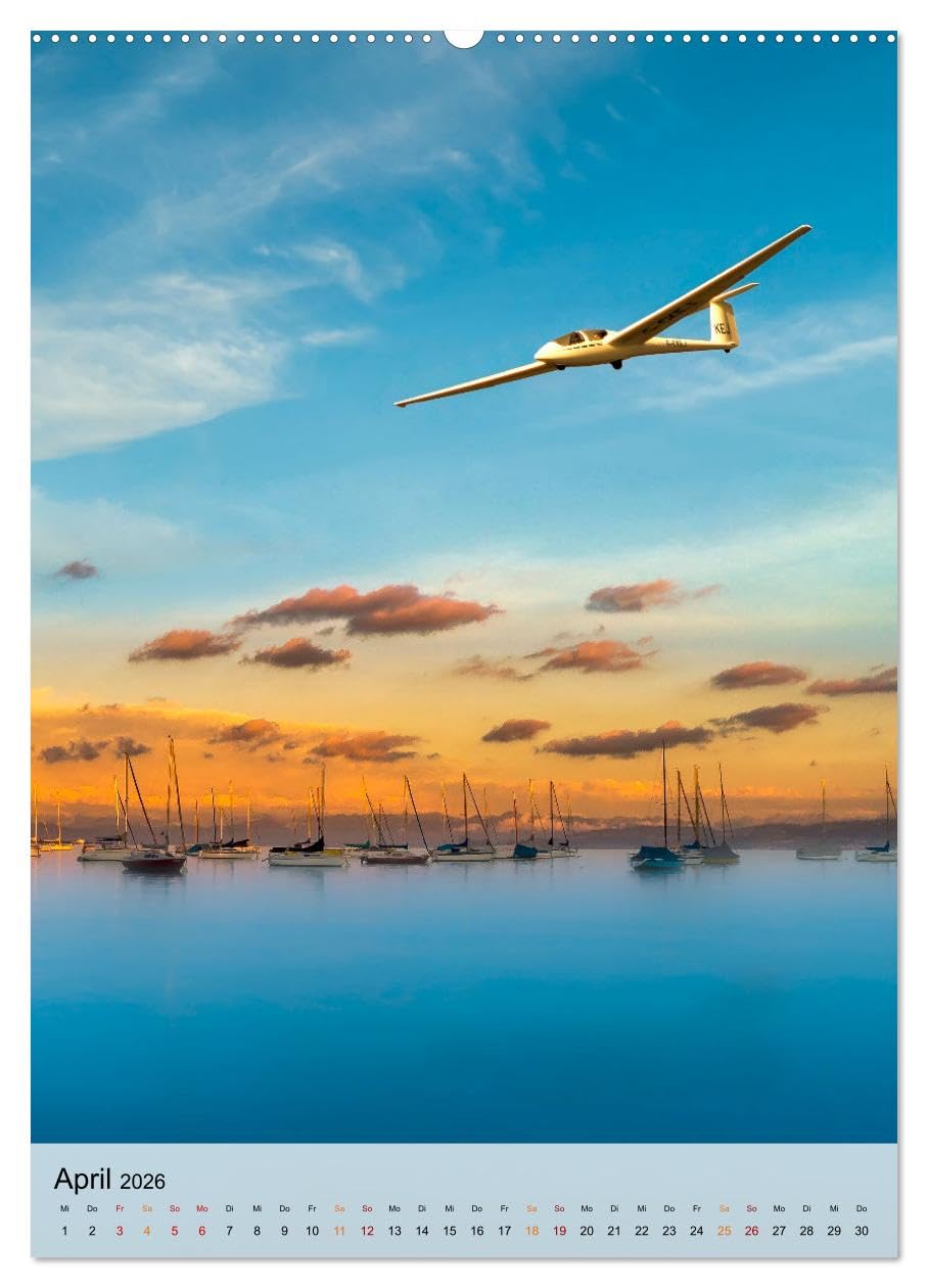 Segelfliegen - einfach Spaß (hochwertiger Premium Wandkalender 2026 DIN A2 hoch), Kunstdruck in Hochglanz: Segelfliegen - lautlos durch die Lüfte ... der Sonne entgegen. (CALVENDO Sport)