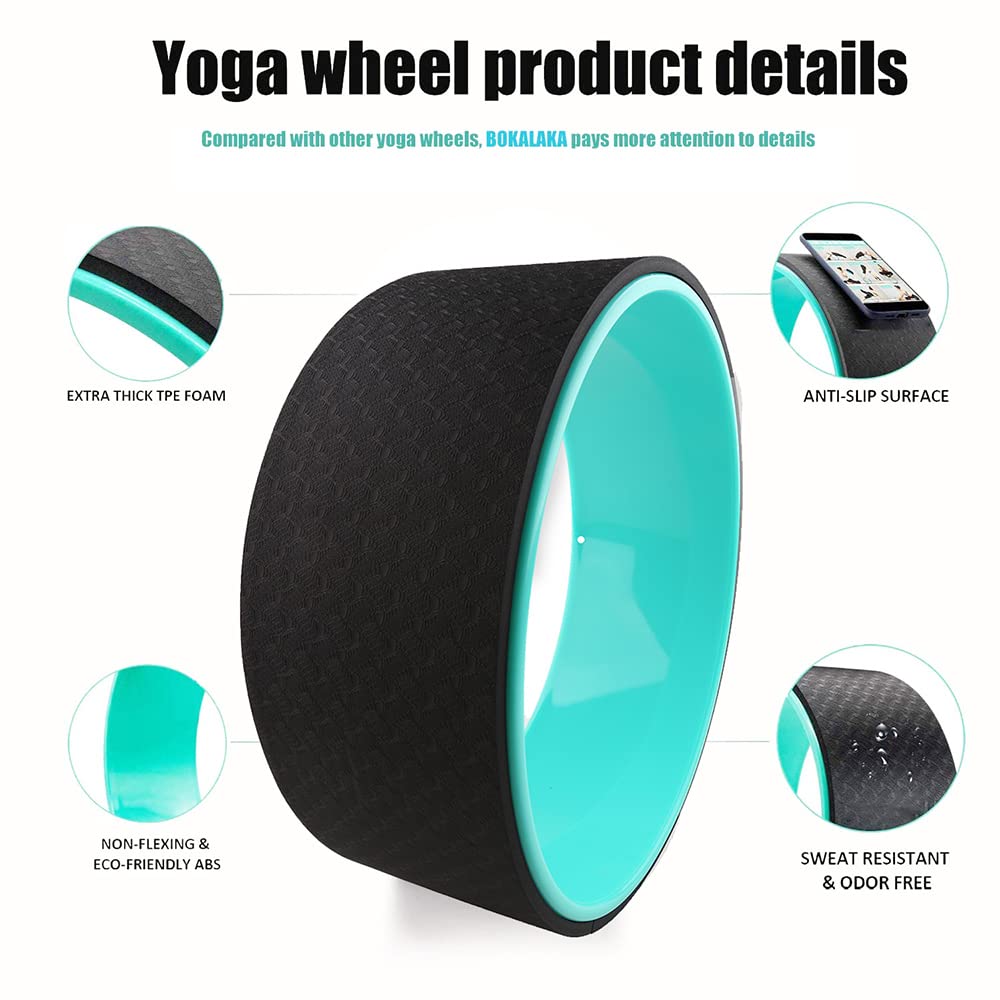 Yoga Wheel TPE Antiscivolo Yoga Spine Roller Wheel Cerchio per Il Mal di Schiena Ain Sollievo E Miglioramento di Backbends Flessibilità Formazione