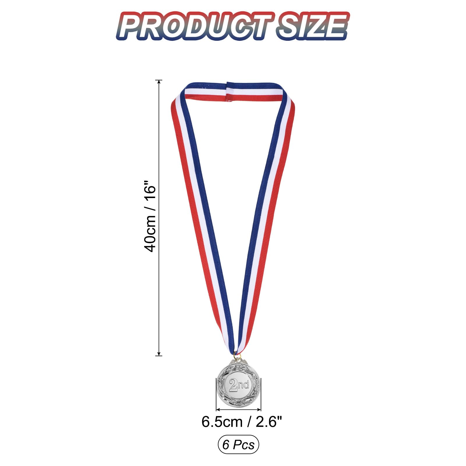 PATIKIL Silver Award Medals 2.6 Inch - Image 2