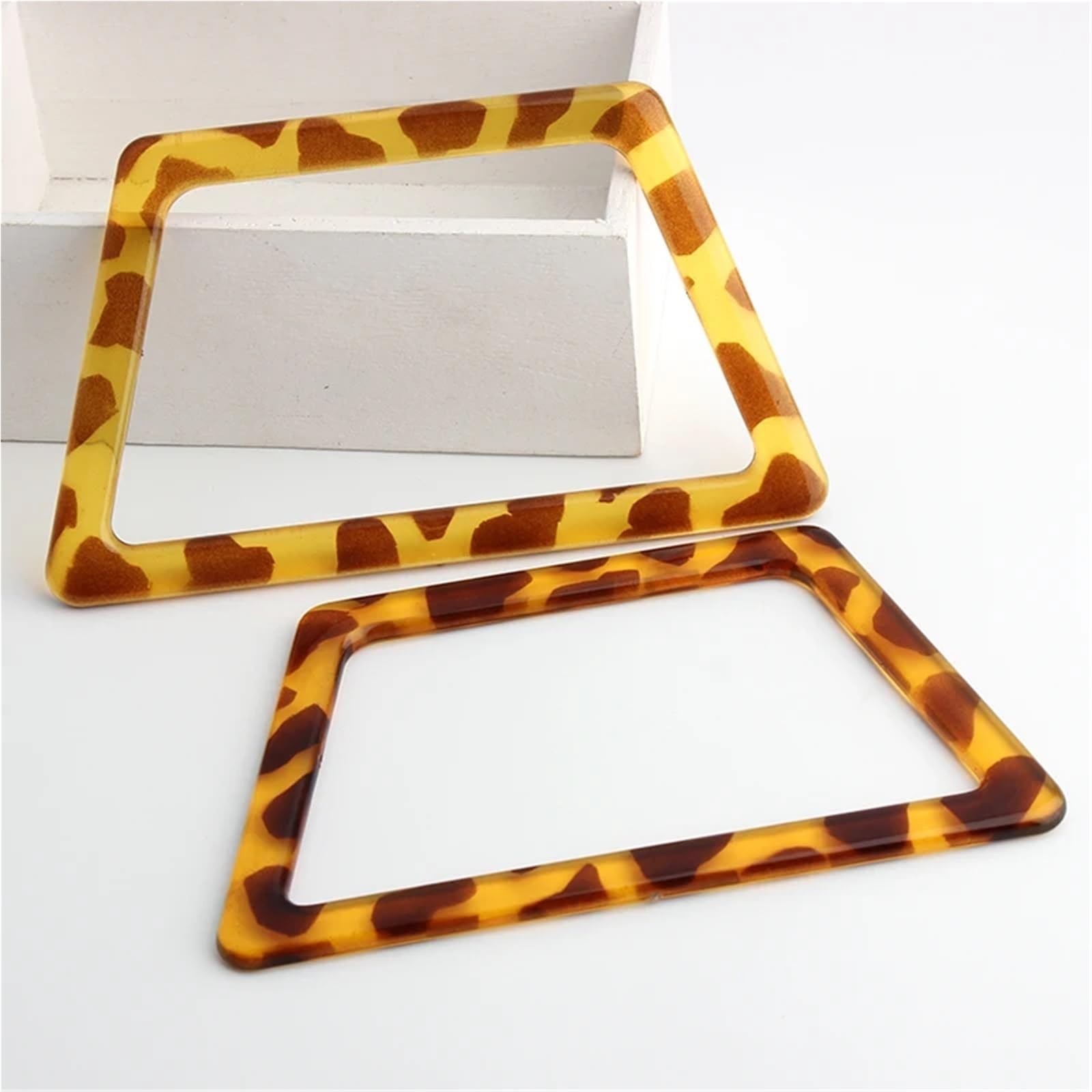 4 asas de color ámbar for bolsos, marcos de costura, asas for hacer bolsos, accesorios hechos a mano.(17.5cm)