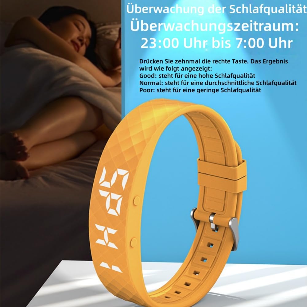 MEIION bewolken Vibroband Pro - Für den perfekten Aufwachmoment,Vibrationswecker Armband mit 8 Alarmen, für Damen, Herren, Senioren und Jugendliche