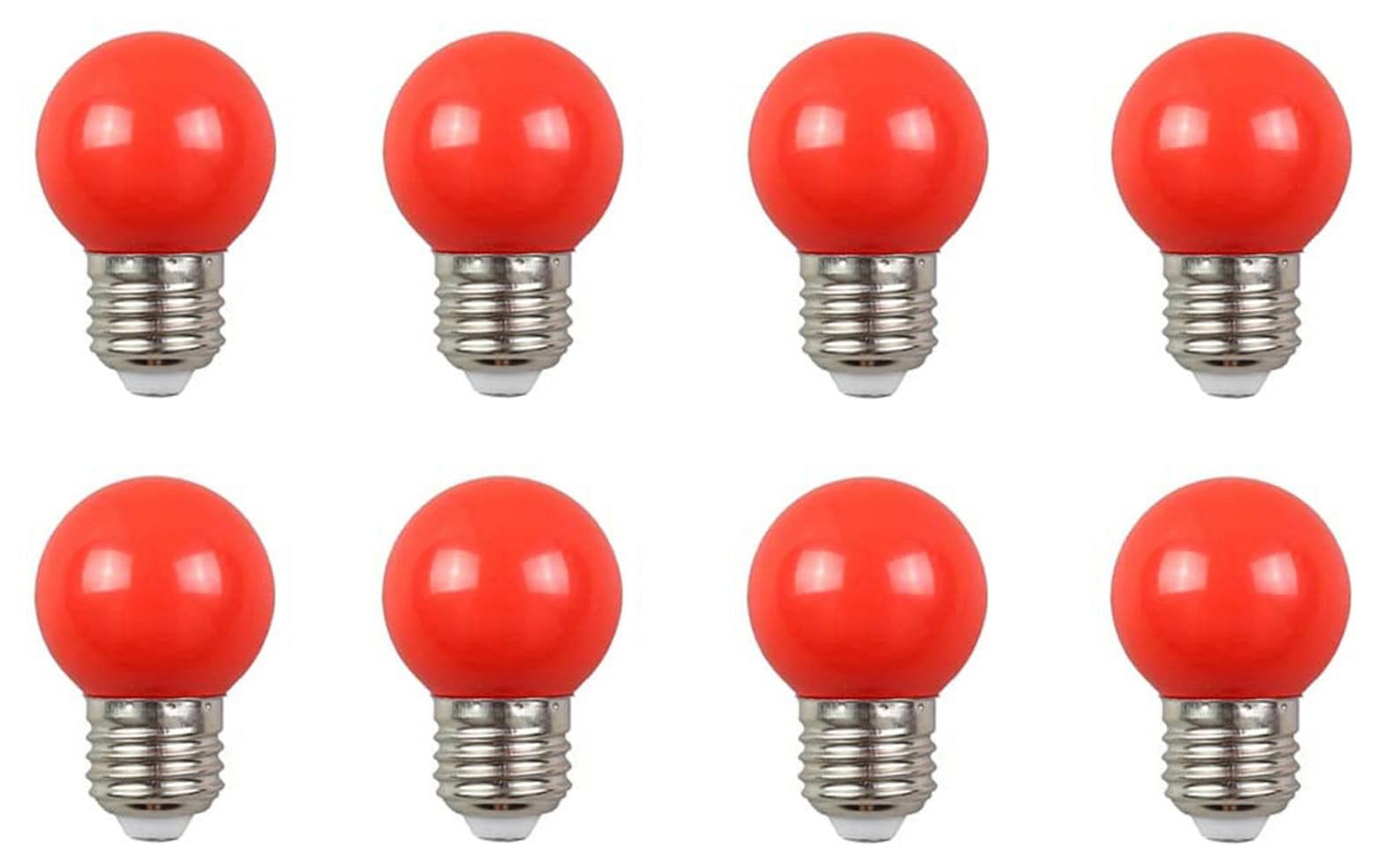 Aiwerttes 8 Pack Color LED Bulb E27 G45 2W,AC 220V-240V GolfBall Lantern Lighting Bulbs,Used for Outdoor Indoor String Lights,Non-Dimmable(Red)