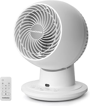 11 Oscillating Air Circulator Desk Fan, 3D Multi-Directional Oscillation, 5-Speed High Velocity Airflow Table Fan with Night Mode, Timer, Remote for Bedroom, Office, Dorm, desk