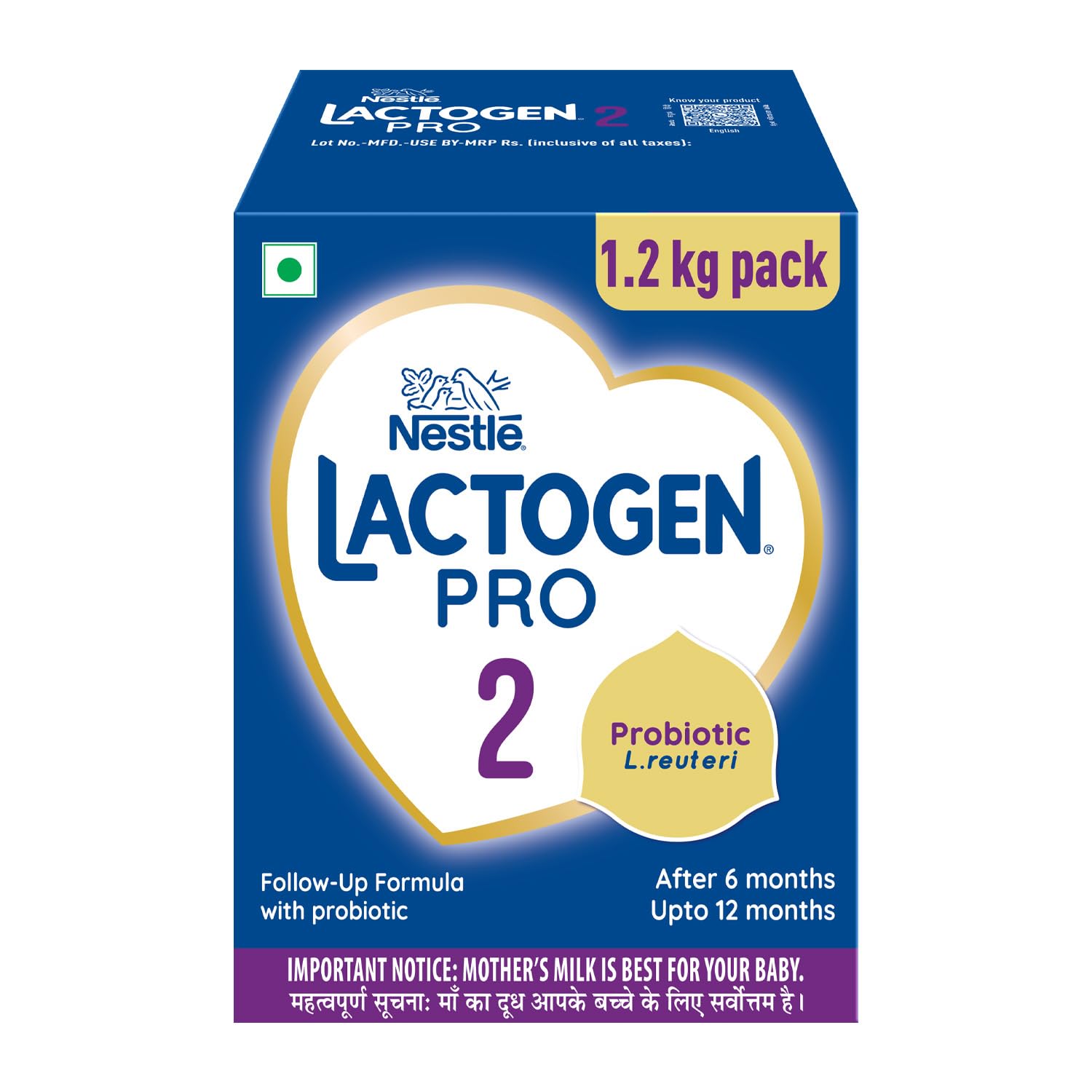Lactogen Pro 2 Powder, Follow-Up Formula with Probiotic, Infant, After 6 Months Up to 12 Months, Bag-in-Box Pack, 1.2Kg (3 Units*400g)