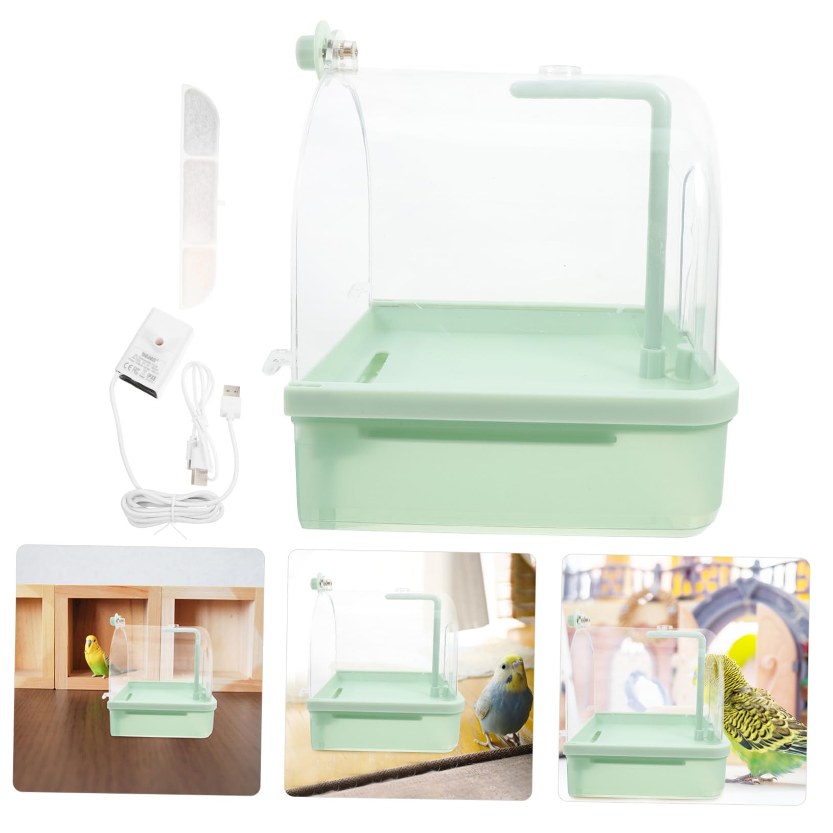 Mipcase Vasca da Bagno per Uccelli da Vasca da Bagno per Uccelli Pappagallo Conuro Vasca da Bagno per Uccelli Automatica Vasca Staccabile per Piccoli Uccelli