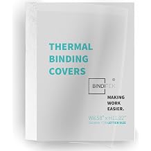 Binditek Thermal Binding Presentation Covers, 1/16 Inch Spine,White,10 Pack