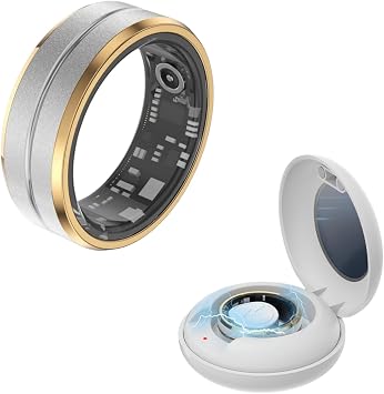 Smart Ring Fitness Tracker, Sleep & Heart Monitor Size 10 | Heart Rate & Blood Oxygen Monitor & Sleep Monitoring, Remote Selfie Control Ring, Waterproof Smart Rings