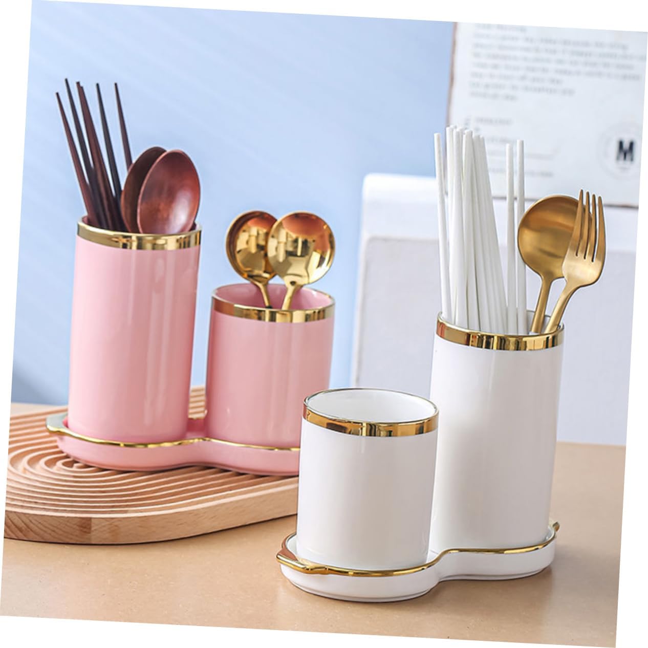 Chopsticks Draining Storage Holder Kitchen Storage Rack Silverware for White Ceramic Chopsticks Shelf Kitchen Supply