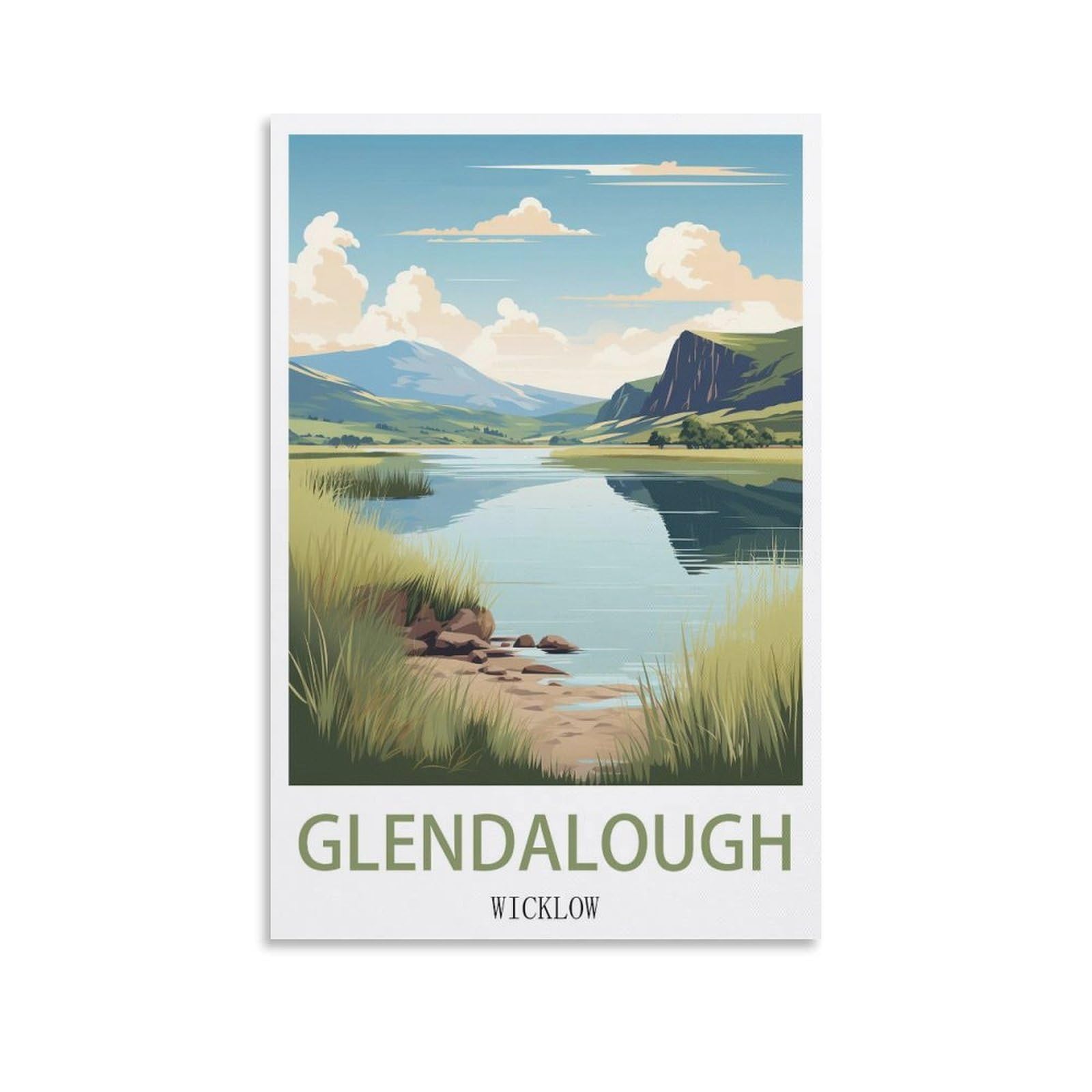 EZMLFA 5D Diamond Art Kits for Beginner,Glendalough Wicklow Crystal Rhinestone Embroidery Craft Kits for Home Wall Decor Gifts, 50x60cm