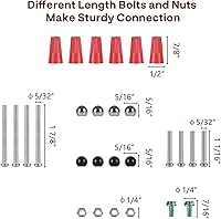 Vista 4 de Paquete de 2 soportes de montaje de lámpara, placa de montaje de luz de techo, bloques de montaje de luces de pared con tornillo y tuercas