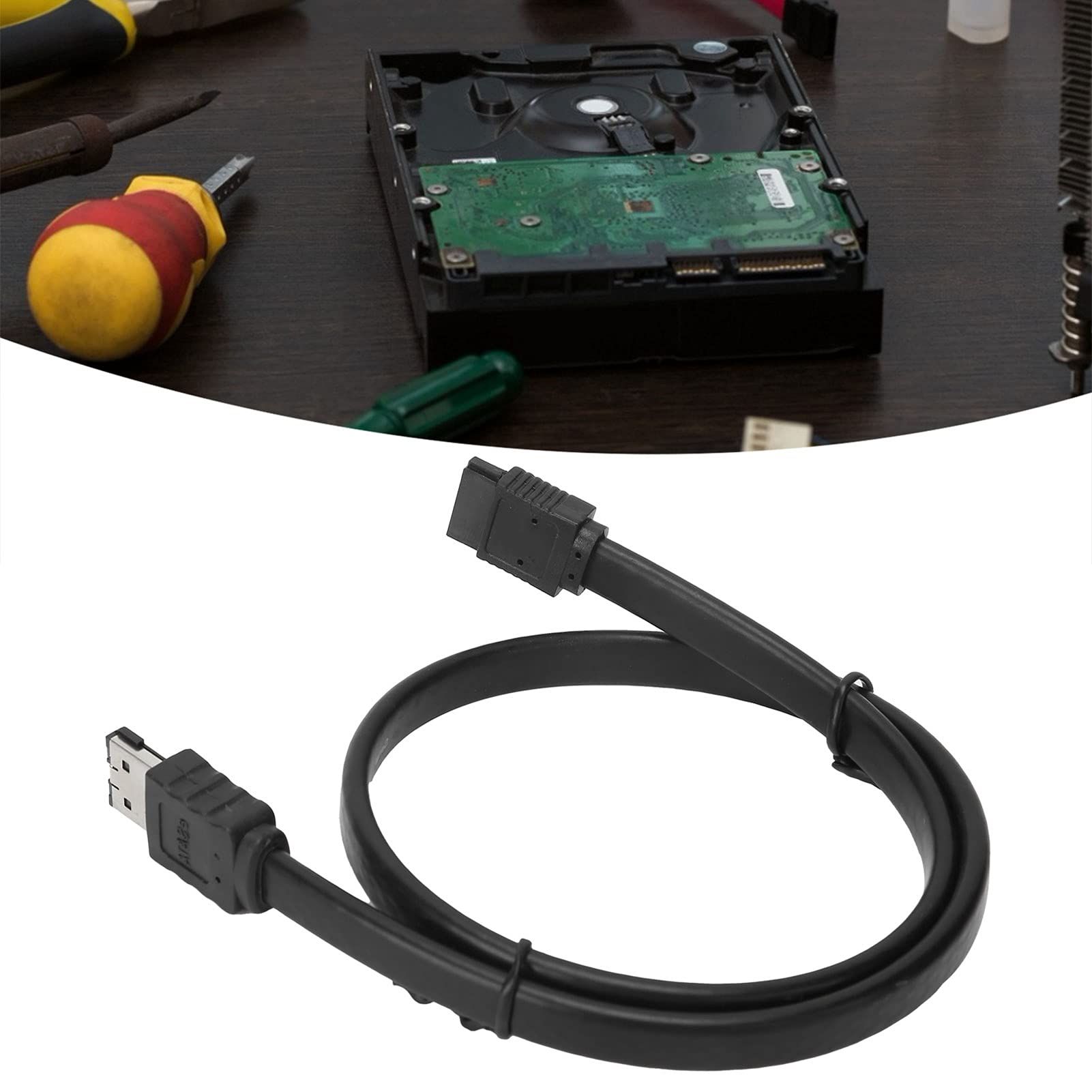 Annadue Cavo Dati ESATA, Cavo di Estensione Schermato M/M da ESATA a SATA Maschio a Maschio con Schegge per Dischi Rigidi SATA (Porta Seriale)/unità Ottiche SATA e Altri Dispositivi(50 cm