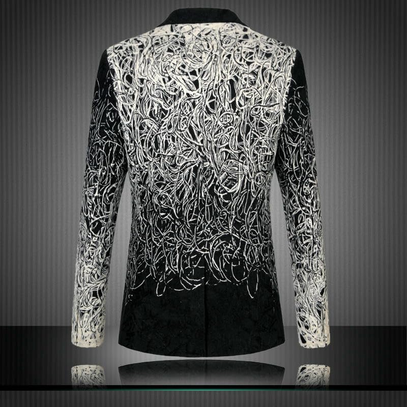 Men's Casual Slim Fit Brocade Blazer2