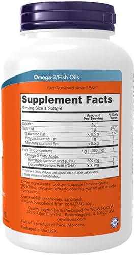 Miniatura 3 de NOW Foods - Ultra Omega-3 500 EPA/250 DHA - 180 Softgels