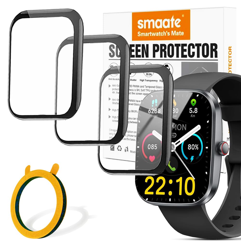 3D Screen protectors Compatible with Kuizil Soudorv T70 1 91 inches smartwatch 3-PACK Full Coverage PMMA material Anti-shatter