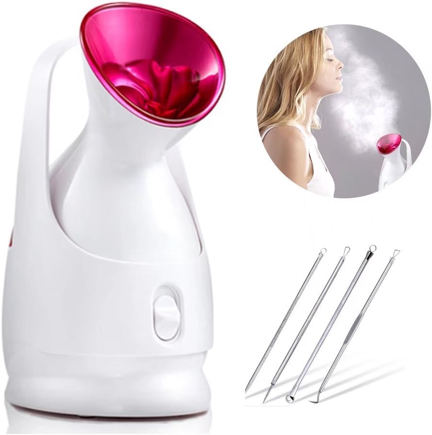 Facial Steamer Home SPA Sauna Ionic Warm Spray Deep Cleansing, AYESY Beauty Instrument Moisturize Skin Care Rejuvenate Hydrate 4 Piece Blackhead Acne Remover Kit