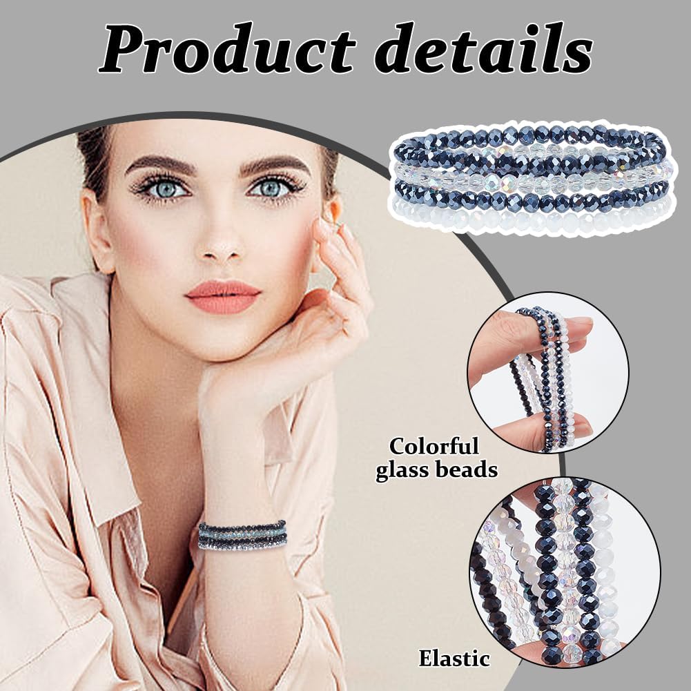 ANATTASOUL 4 Sets Beaded Boho Stretch Bracelet Stackable Bead Bracelets for Women Colorful Bohemian Glass Beaded Bracelets Trendy Costume Jewelry Mothers Day Gifts for Women - Image 6