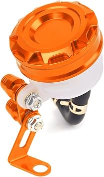 Universal Motorcycle Front Brake Fluid Reservoir Clutch Tank Oil Fluid Cup CNC Cap Orange